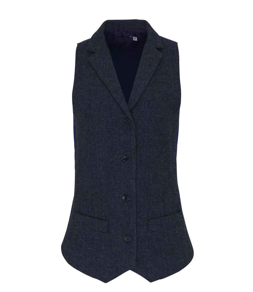 Premier Ladies Herringbone Waistcoat Navy