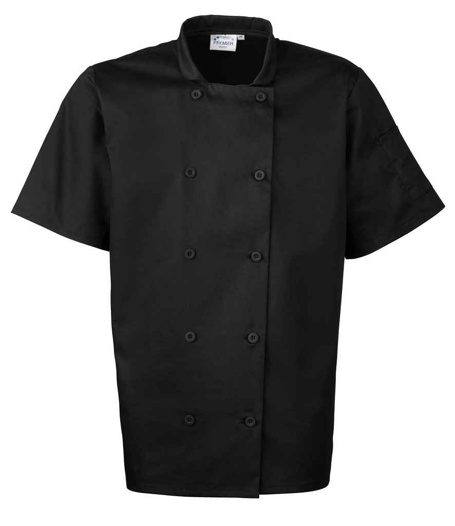 Premier Short Sleeve Chef's Jacket Black