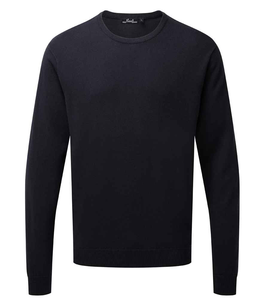 Premier Cotton Rich Crew Neck Sweater Navy