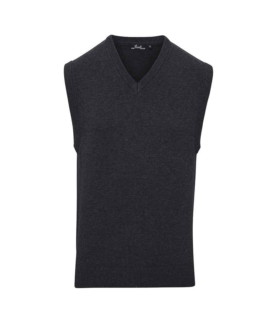 Premier Sleeveless Cotton Acrylic V Neck Sweater Charcoal