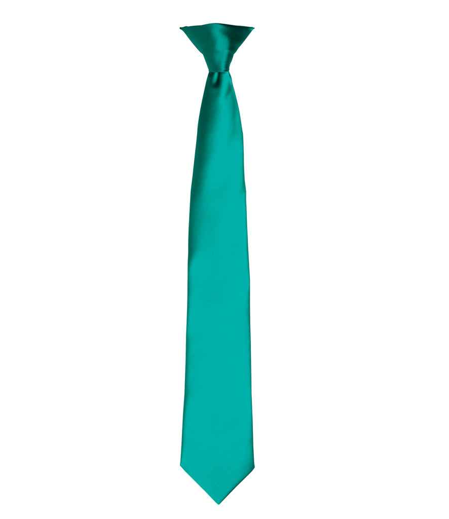 Premier 'Colours' Satin Clip Tie Emerald
