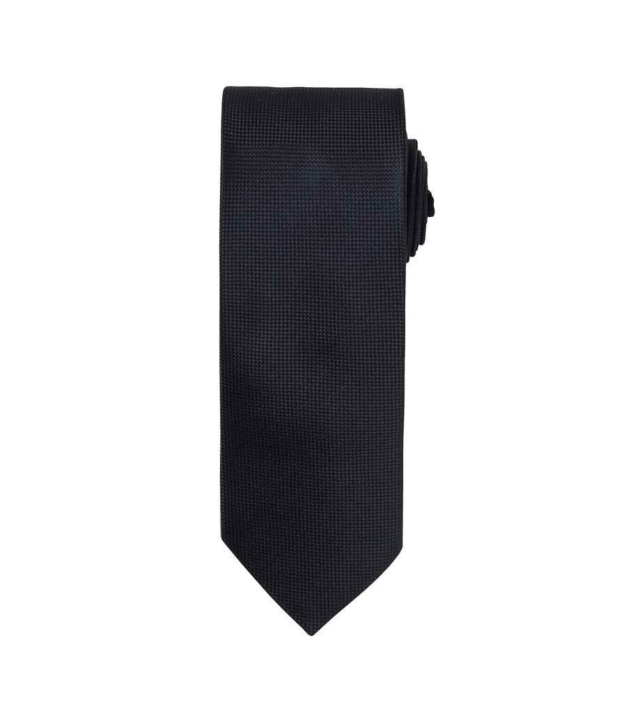 Premier Micro Waffle Tie Black