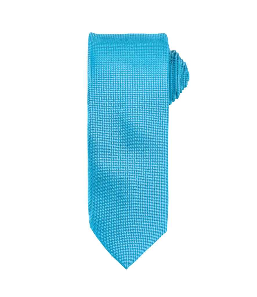 Premier Micro Waffle Tie Turquoise Blue