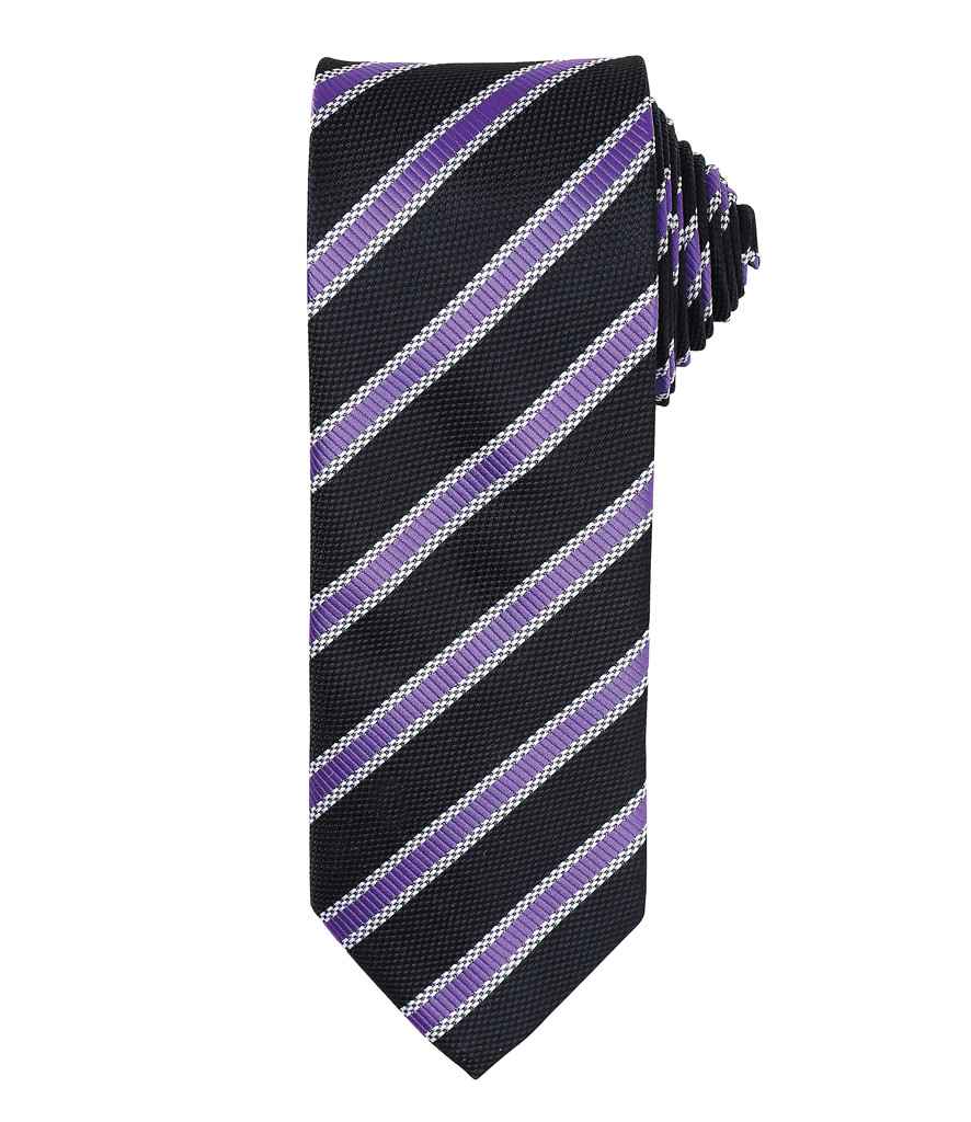 Premier Waffle Stripe Tie Black/Rich Violet