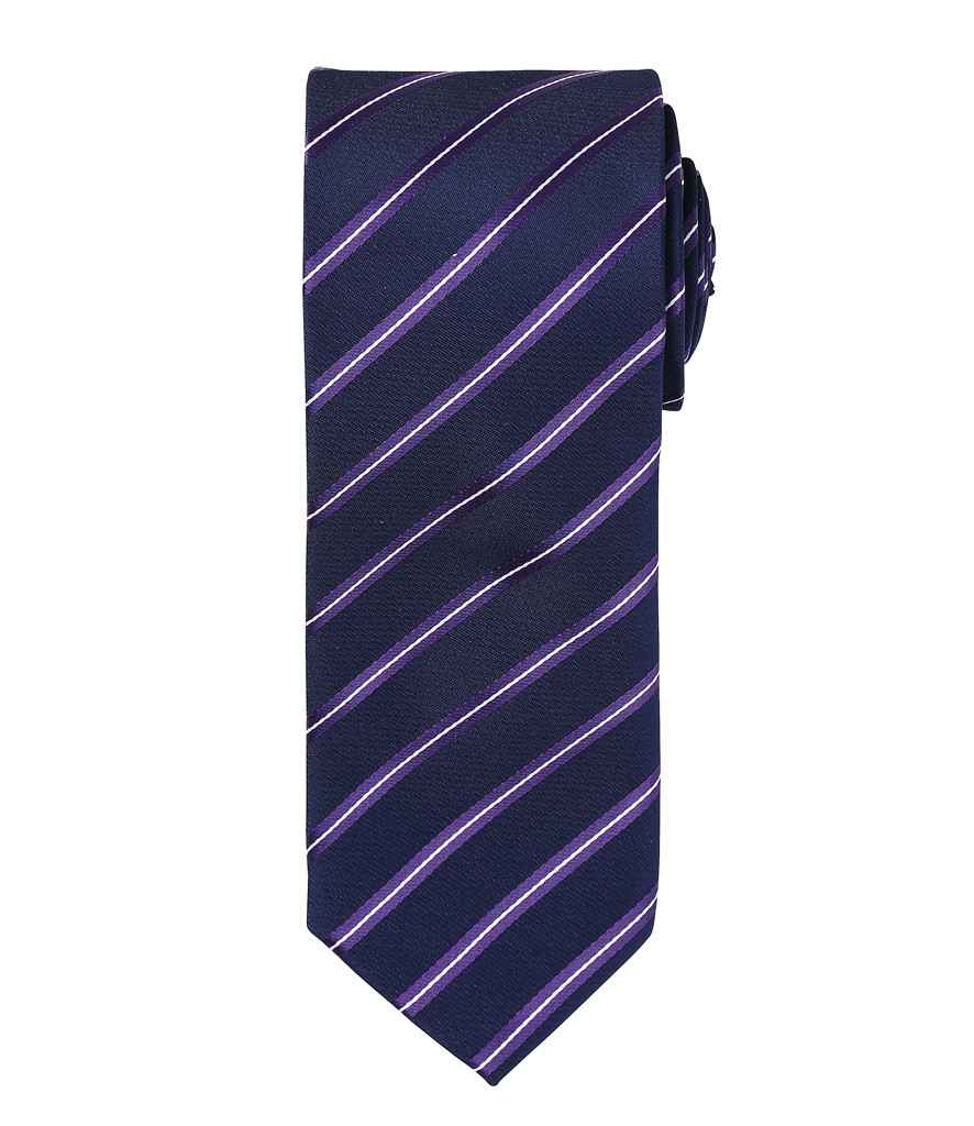 Premier Sports Stripe Tie Navy/Purple