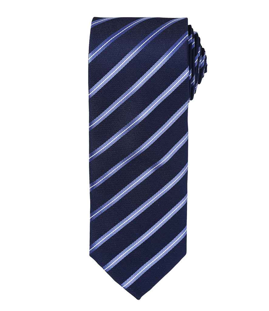Premier Sports Stripe Tie Navy/Royal Blue