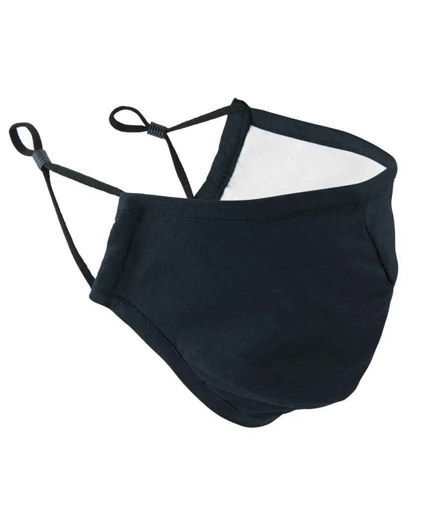 Premier Washable 3-Layer Face Mask with Carbon Filter Option Black