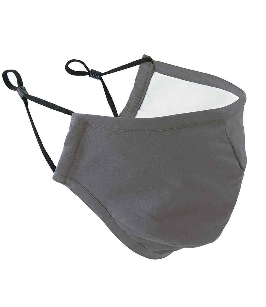 Premier Washable 3-Layer Face Mask with Carbon Filter Option Dark Grey