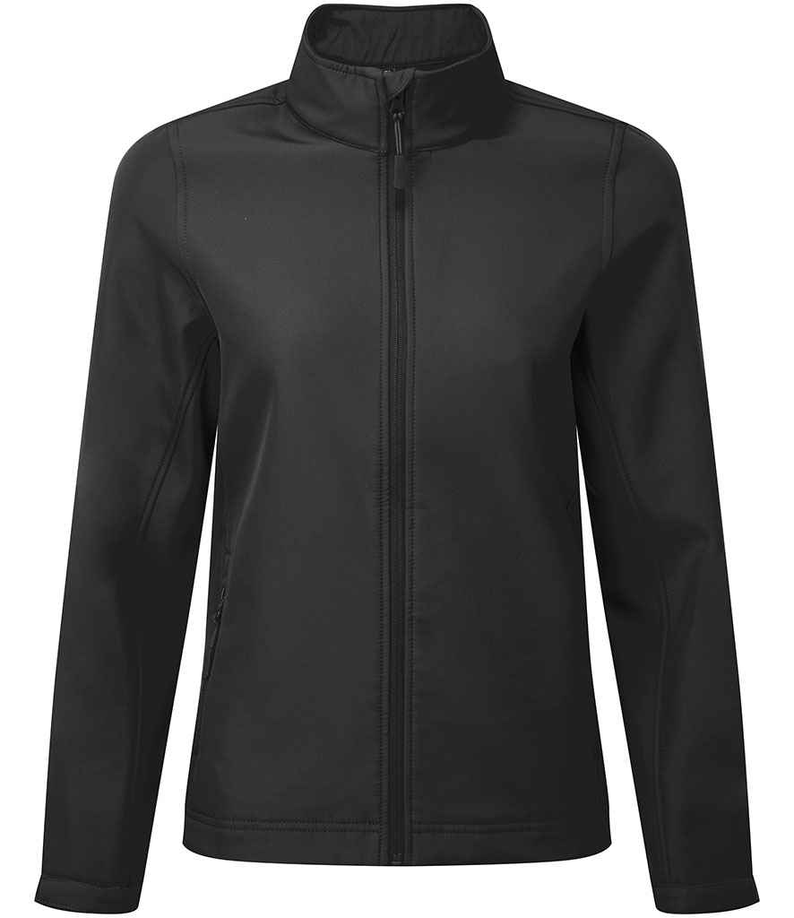 Premier Ladies Windchecker® Recycled Printable Soft Shell Jacket Black