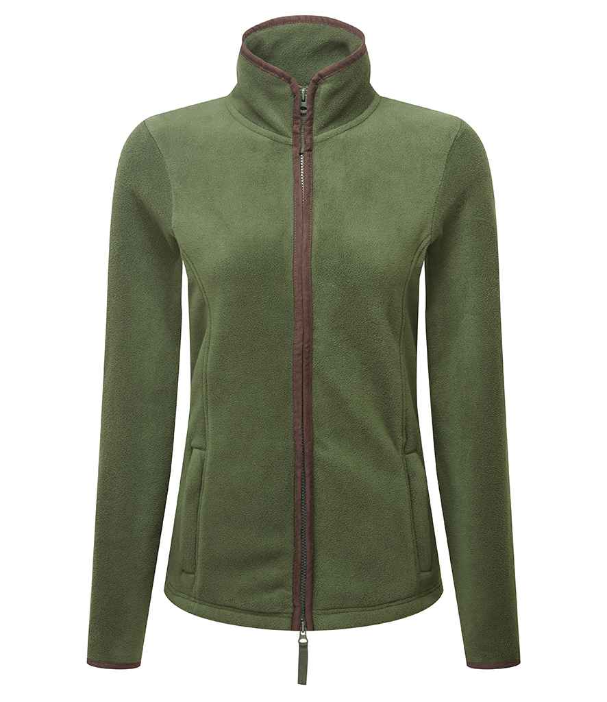 Premier Ladies Artisan Fleece Jacket Moss Green/Brown