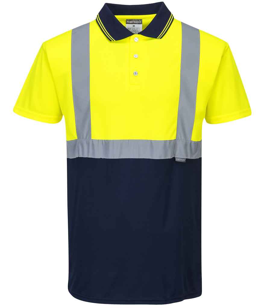 Portwest Hi-Vis Two Tone Polo Shirt Yellow/Navy