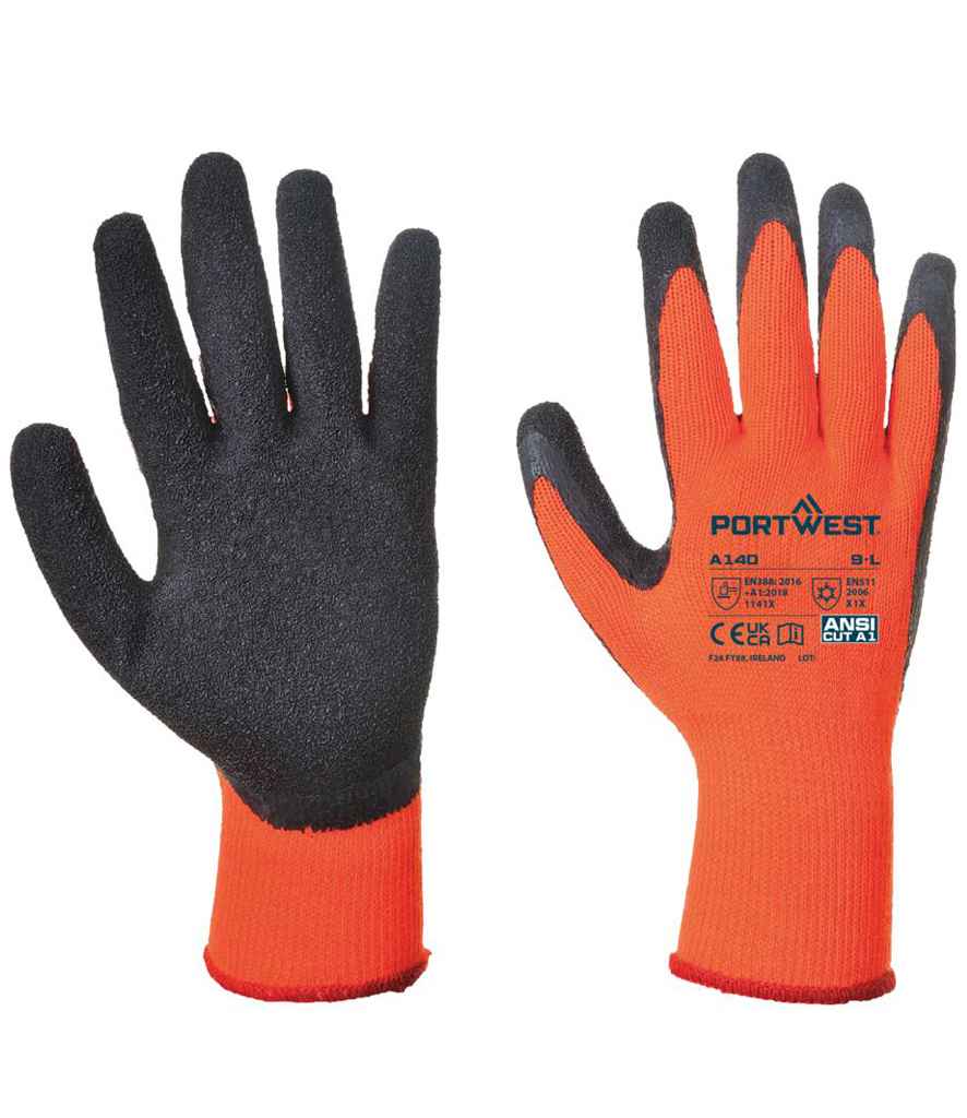 Portwest Thermal Grip Gloves Orange