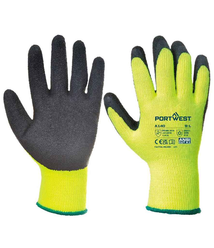 Portwest Thermal Grip Gloves Yellow