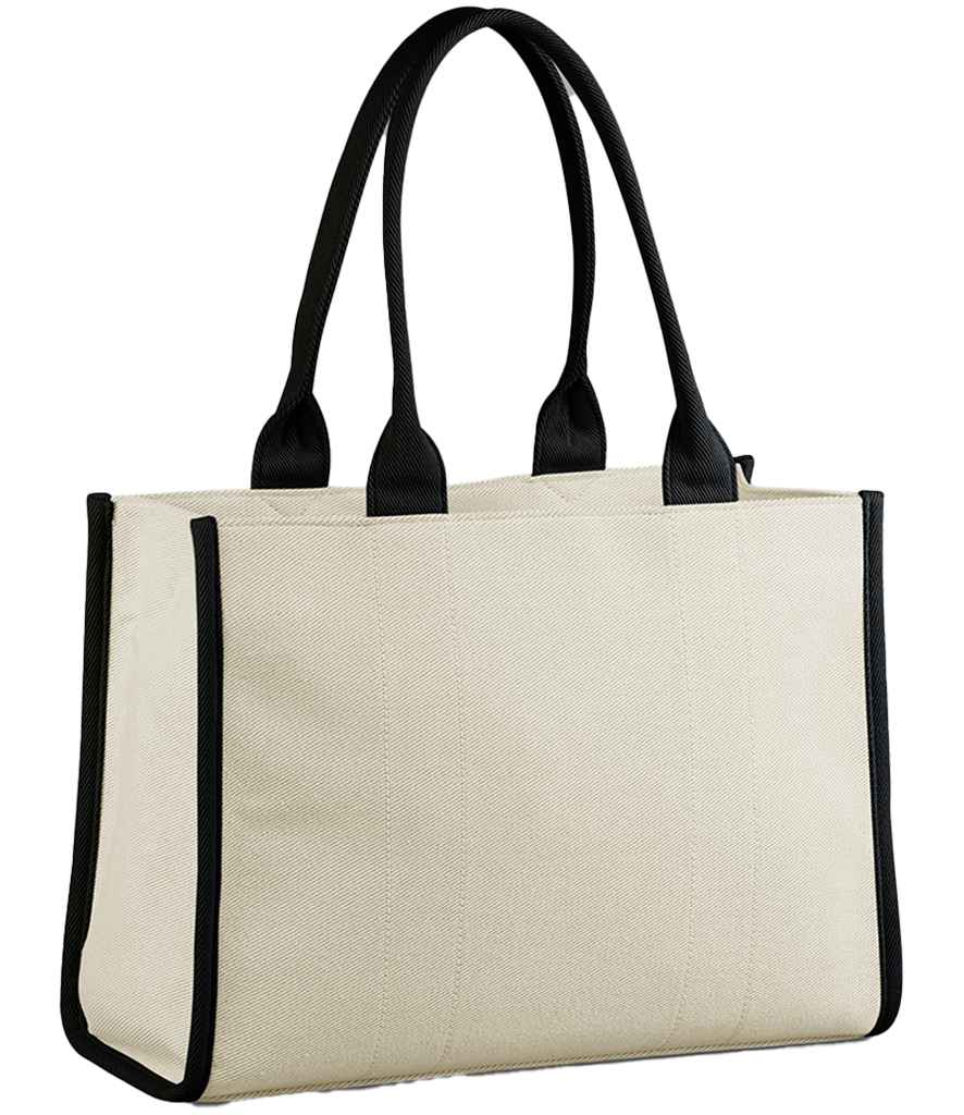 Quadra Puerto Large Tote Bag | Natural/Black - Lancashire Teamwear