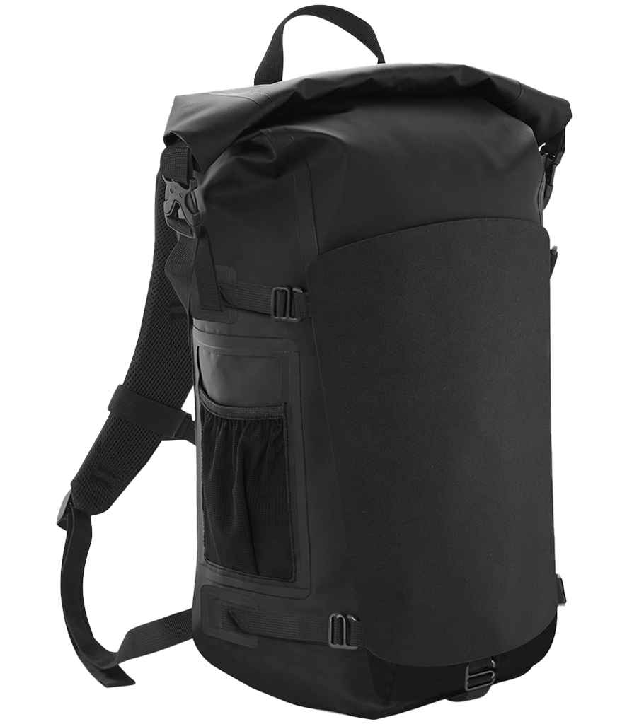 Quadra SLX 25 Litre Waterproof Backpack | Black/Black Bag - Lancashire Teamwear