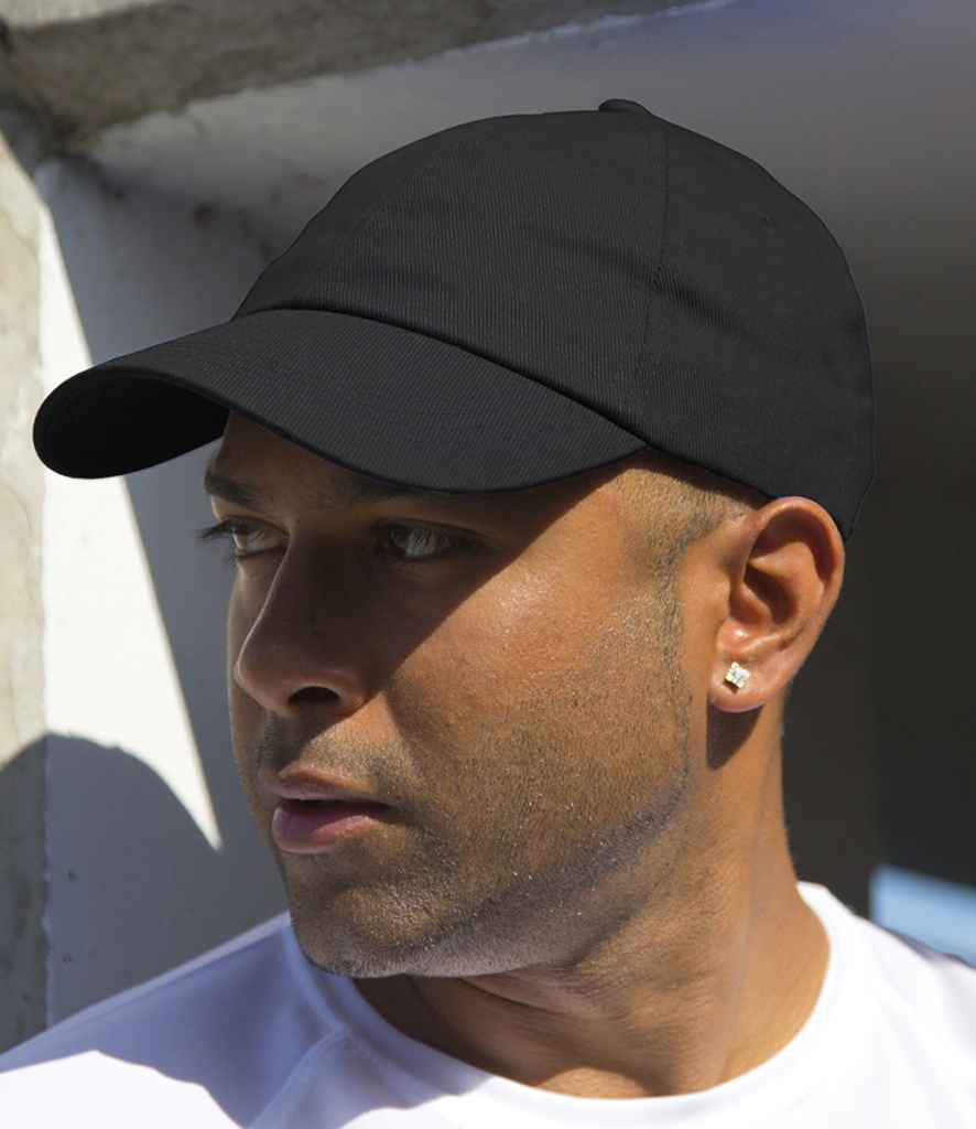 Result Heavy Cotton Drill Pro-Style Cap | Black - Result Headwear Headwear - Lancashire Teamwear