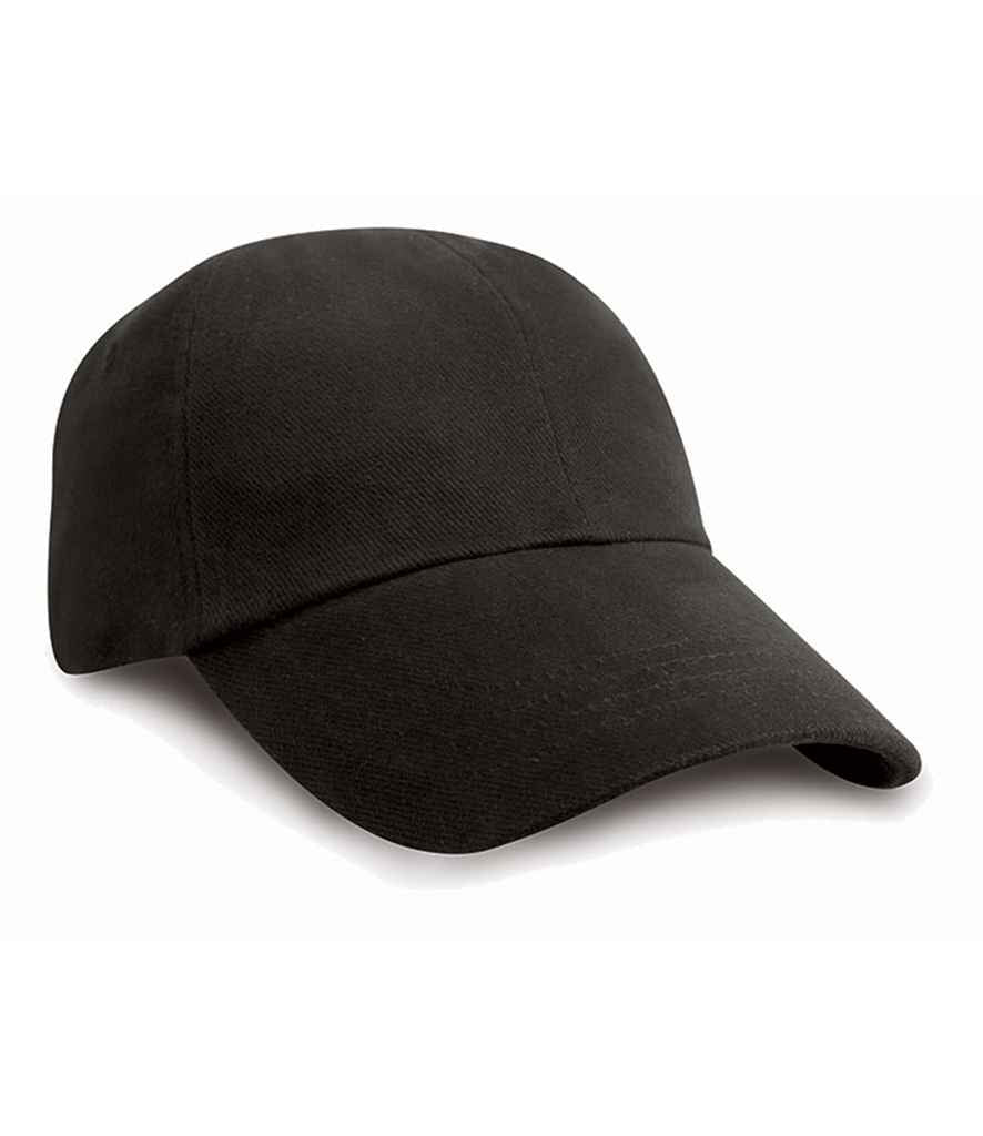Result Kids Low Profile Heavy Brushed Cotton Cap | Black - Result Headwear Headwear - Lancashire Teamwear