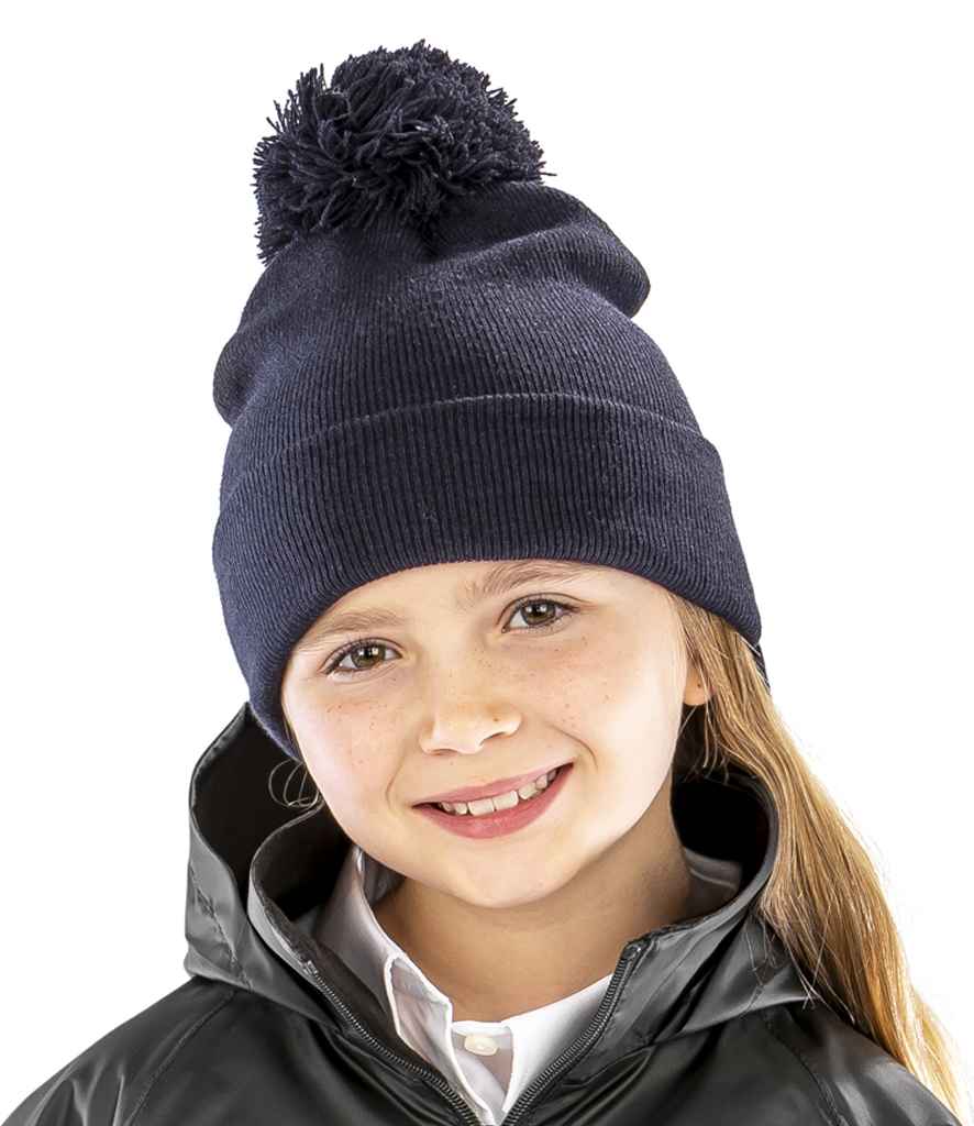 Result Core Kids Pom Pom Beanie | Navy - Result Winter Essentials Headwear - Lancashire Teamwear