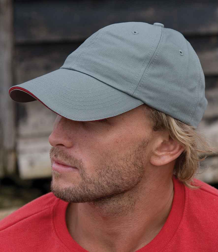 Result Herringbone Cap | Grey/Red - Result Headwear Headwear - Lancashire Teamwear