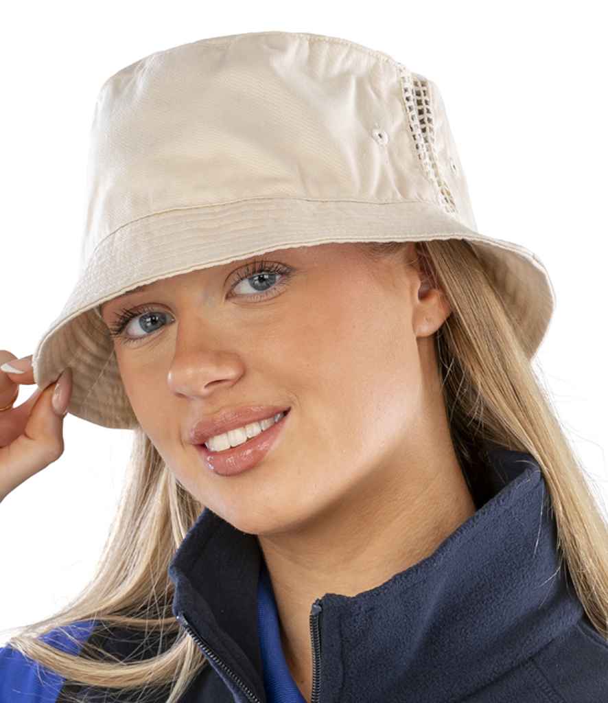 Result Deluxe Washed Cotton Bucket Hat | Natural - Result Headwear Headwear - Lancashire Teamwear