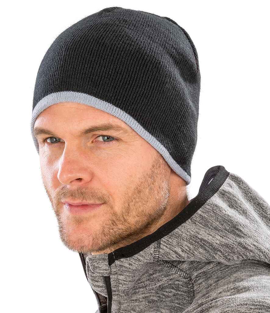 Result Reversible Fashion Fit Hat | Black/Grey - Result Winter Essentials Headwear - Lancashire Teamwear
