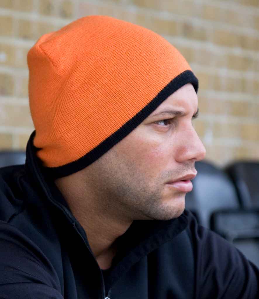 Result Reversible Fashion Fit Hat | Bright Orange/Black - Result Winter Essentials Headwear - Lancashire Teamwear