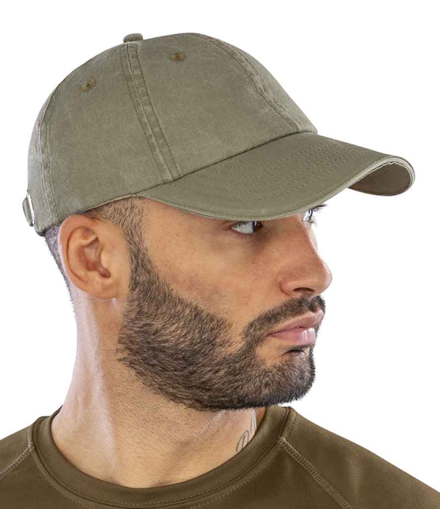 Result Washed Fine Line Cotton Cap | Olive Green - Result Headwear Headwear - Lancashire Teamwear