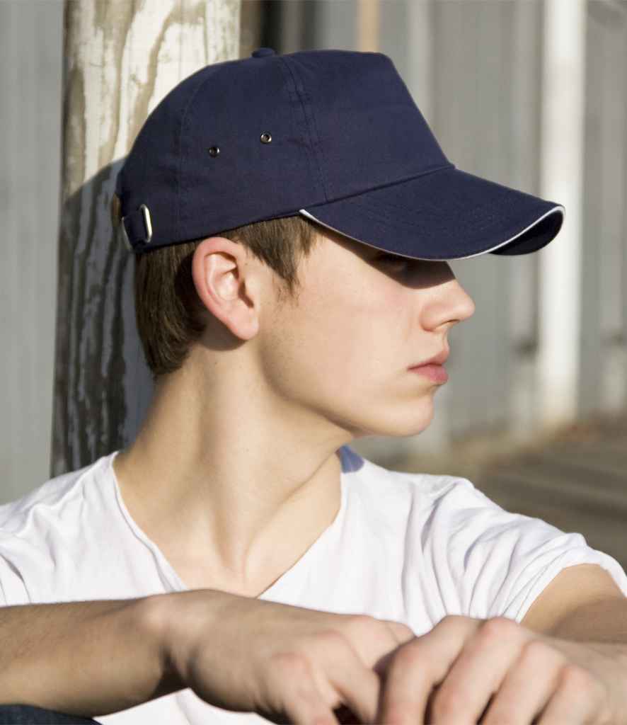 Result Plush Cotton 5 Panel Cap | Navy - Result Headwear Headwear - Lancashire Teamwear
