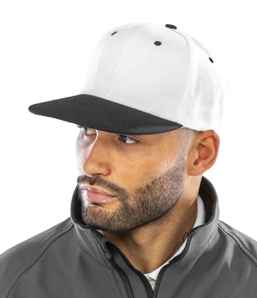 Result Contrast Bronx Snapback Cap | White/Black - Result Headwear Headwear - Lancashire Teamwear