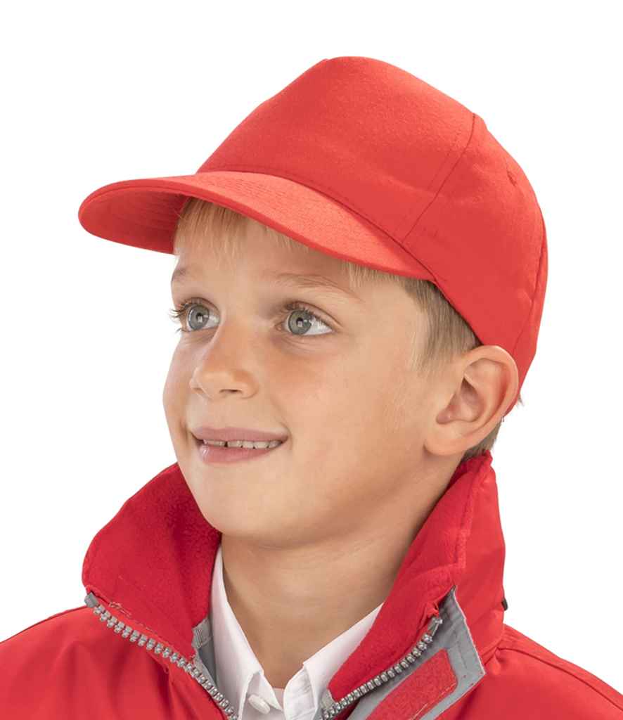 Result Kids Boston 5 Panel Printers Cap | Red - Result Headwear Headwear - Lancashire Teamwear
