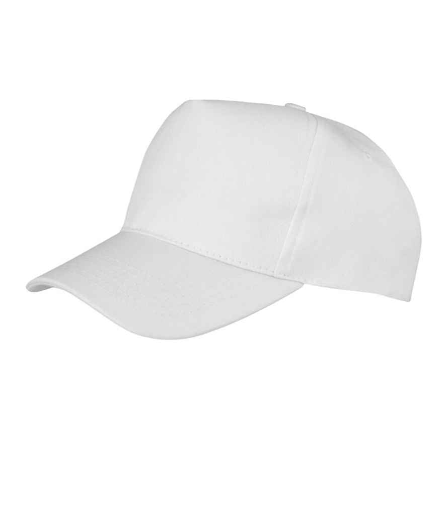 Result Kids Boston 5 Panel Printers Cap | White - Result Headwear Headwear - Lancashire Teamwear