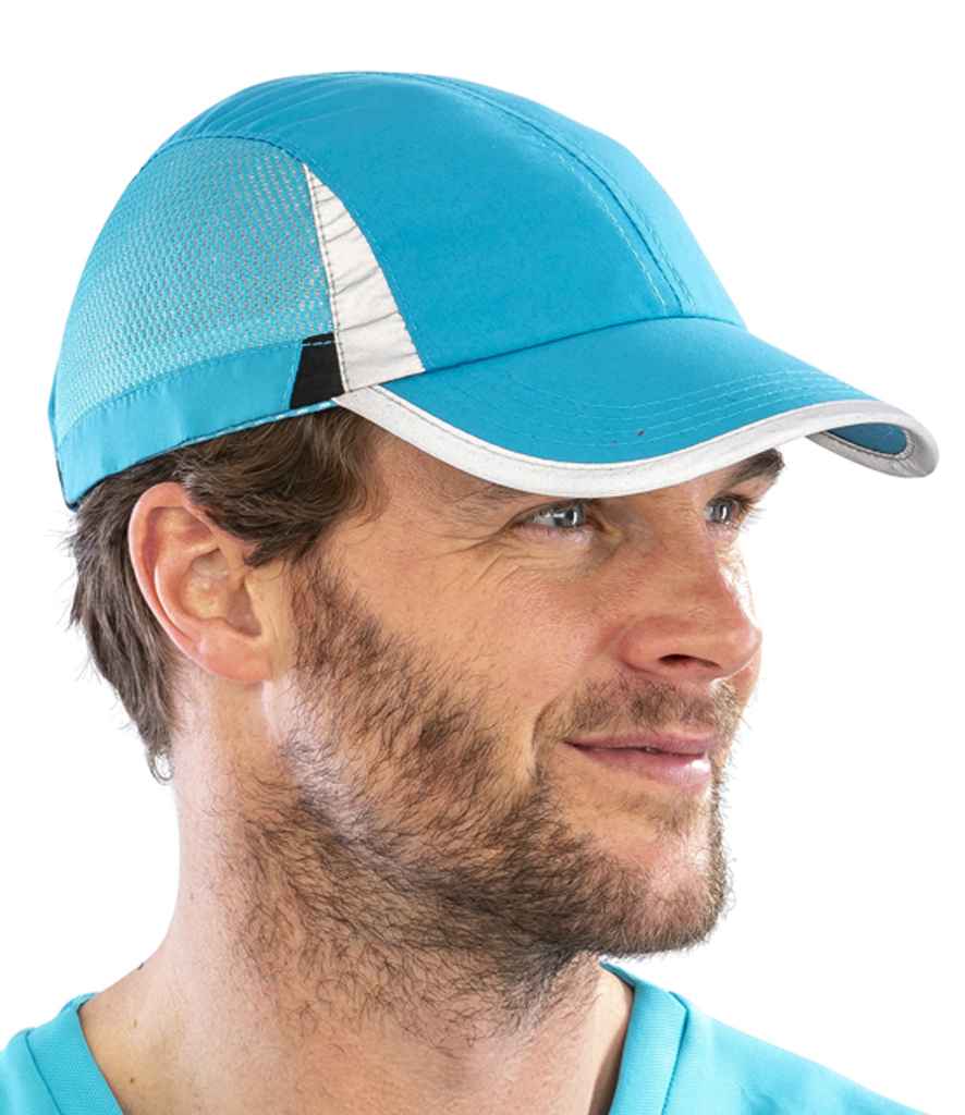 Spiro Sport Cap | Aqua/Black - Result Headwear Headwear - Lancashire Teamwear