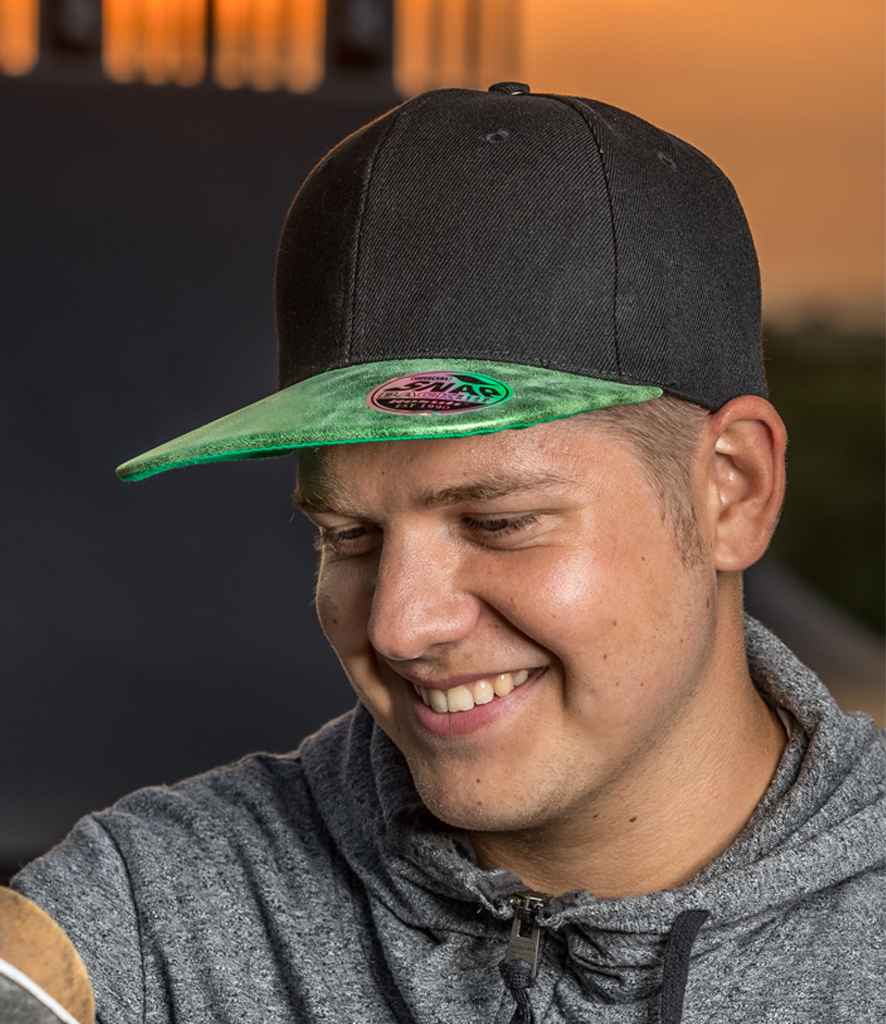 Result Bronx Glitter Snapback Cap | Black/Green - Result Headwear Headwear - Lancashire Teamwear