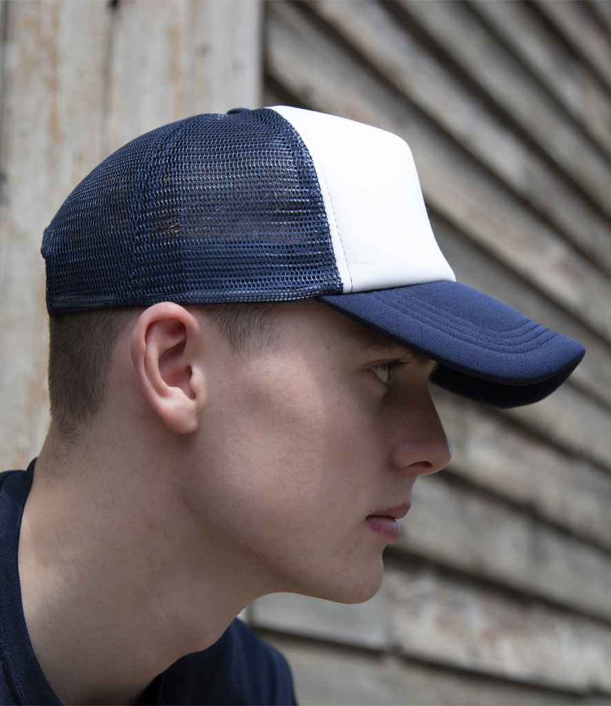 Result Core 1/2 Mesh Truckers Cap | Navy/White - Result Headwear Headwear - Lancashire Teamwear