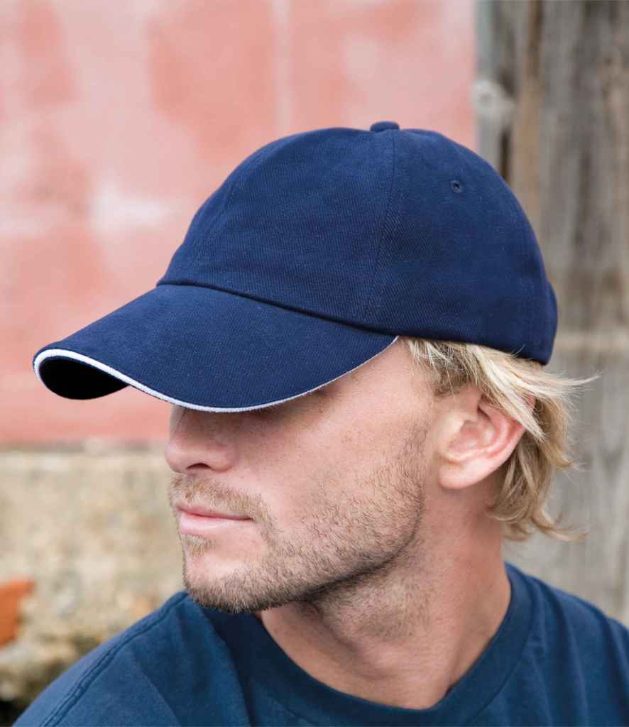 Result Memphis Sandwich Peak Cap | Navy/White - Result Headwear Headwear - Lancashire Teamwear