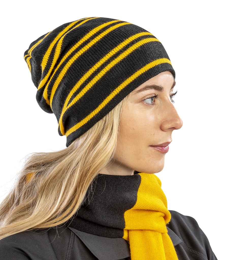 Result Team Reversible Beanie | Black/Gold - Result Winter Essentials Headwear - Lancashire Teamwear