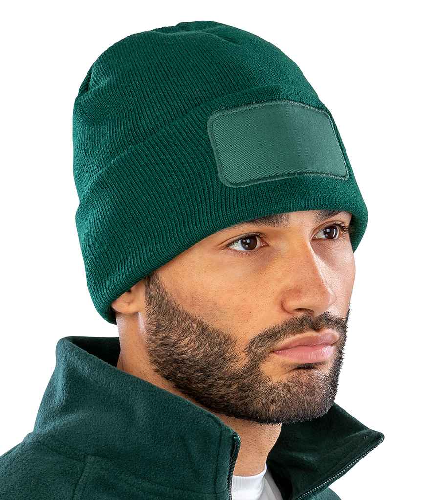Result Genuine Recycled Double Knit Printers Beanie | Bottle Green Headwear - Lancashire Teamwear