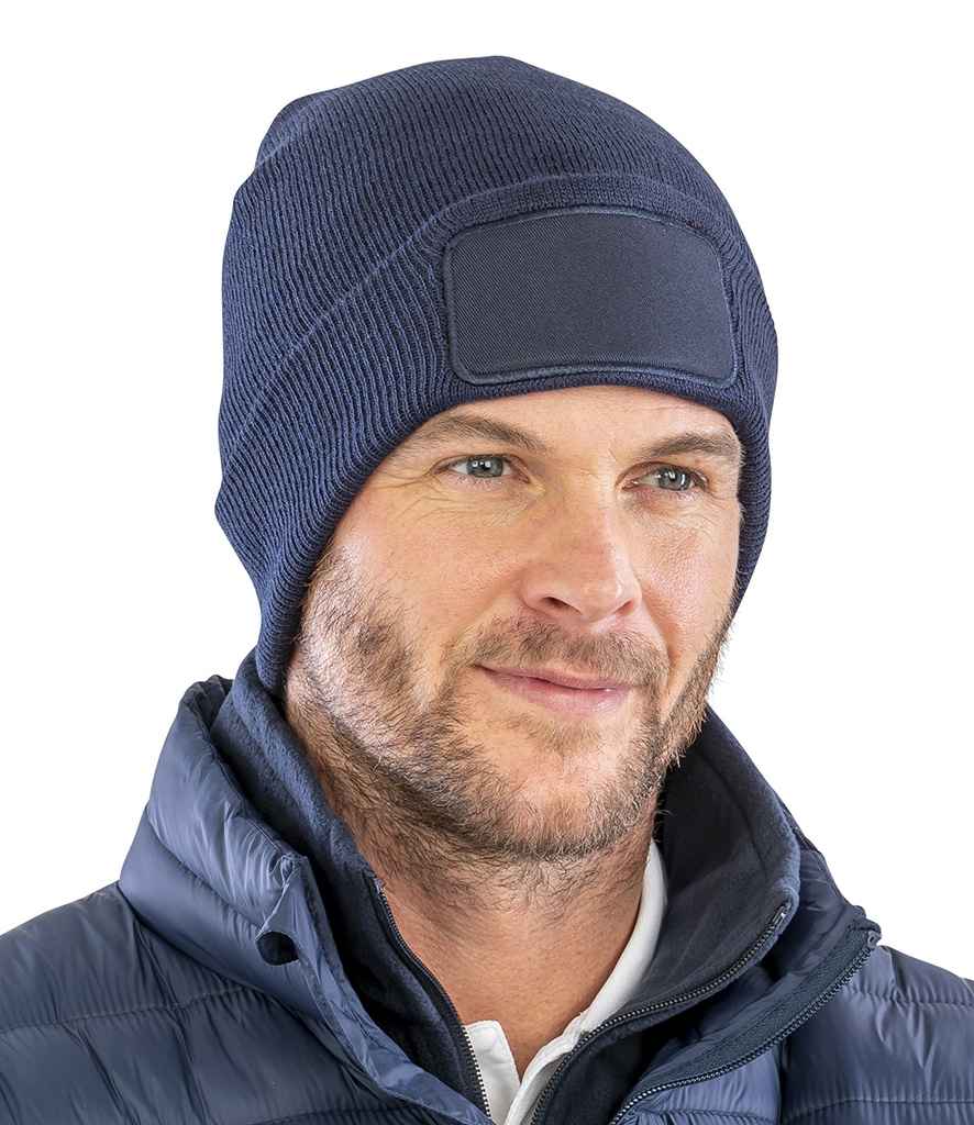 Result Genuine Recycled Double Knit Printers Beanie | Navy Headwear - Lancashire Teamwear