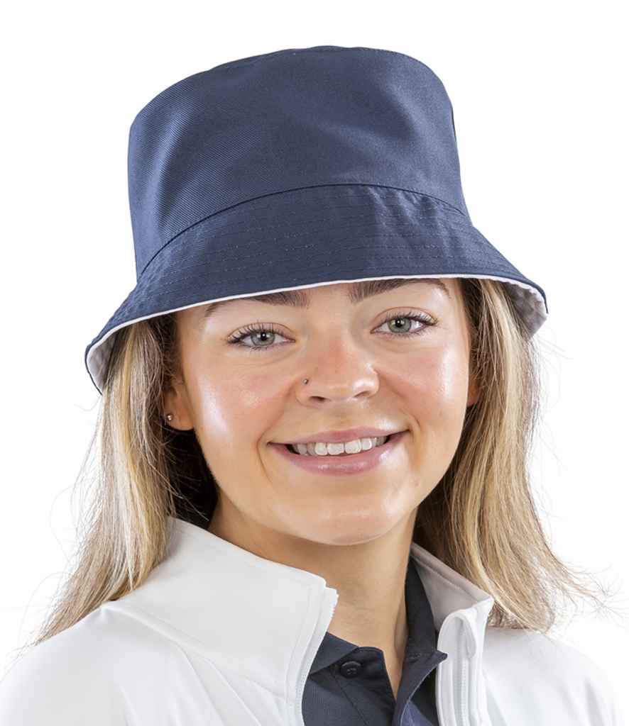Result Genuine Recycled Core Reversible Bucket Hat | Navy/White Headwear - Lancashire Teamwear