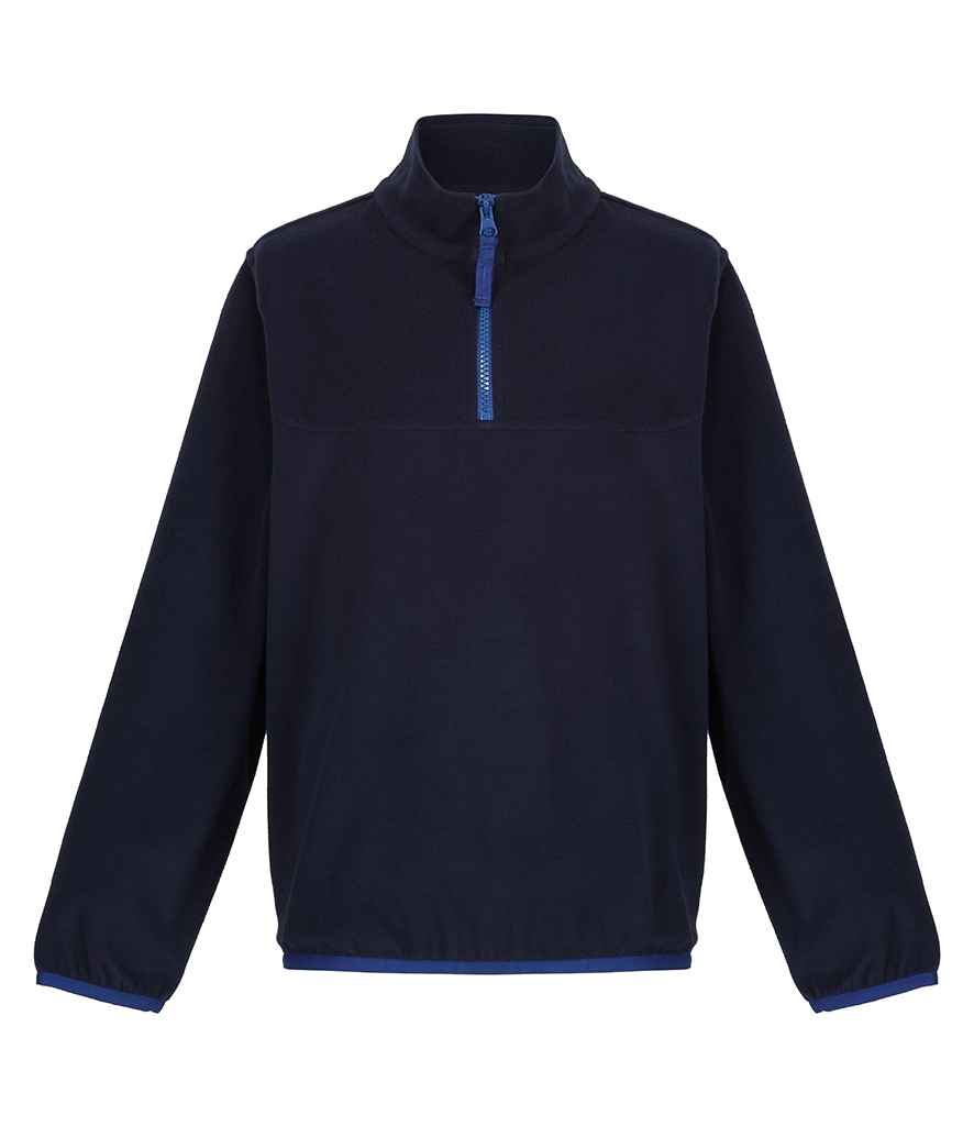 Regatta Kids Half Zip Micro Fleece Jacket Navy/New Royal Blue