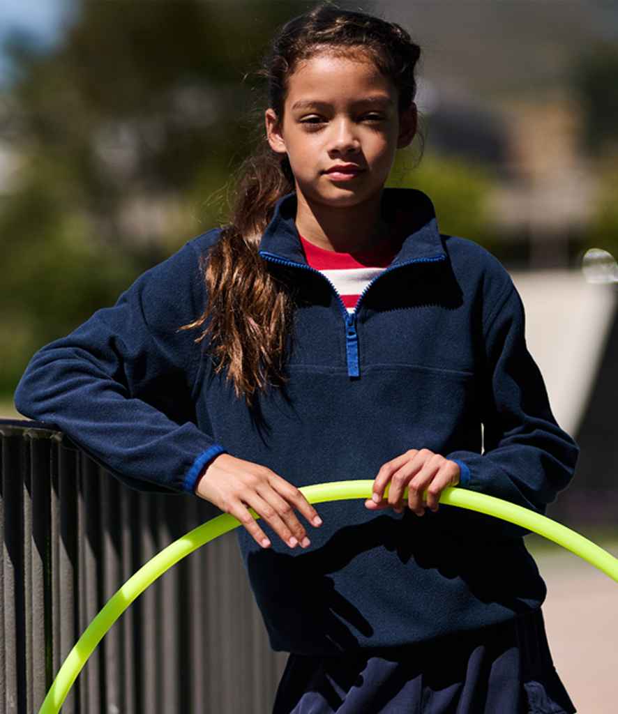 Regatta Kids Half Zip Micro Fleece Jacket | Navy/New Royal Blue - Regatta Professional - Lancashire Teamwear