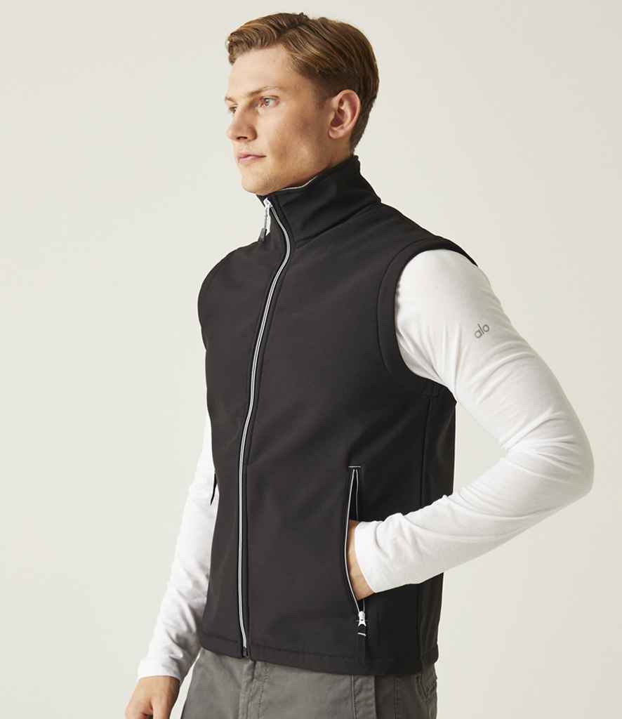 Regatta Ascender Two Layer Soft Shell Bodywarmer | Black/Mineral Grey - Regatta Professional Gilet - Lancashire Teamwear