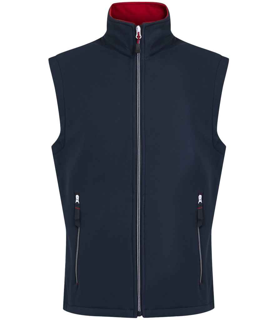 Regatta Ascender Two Layer Soft Shell Bodywarmer Navy/Classic Red