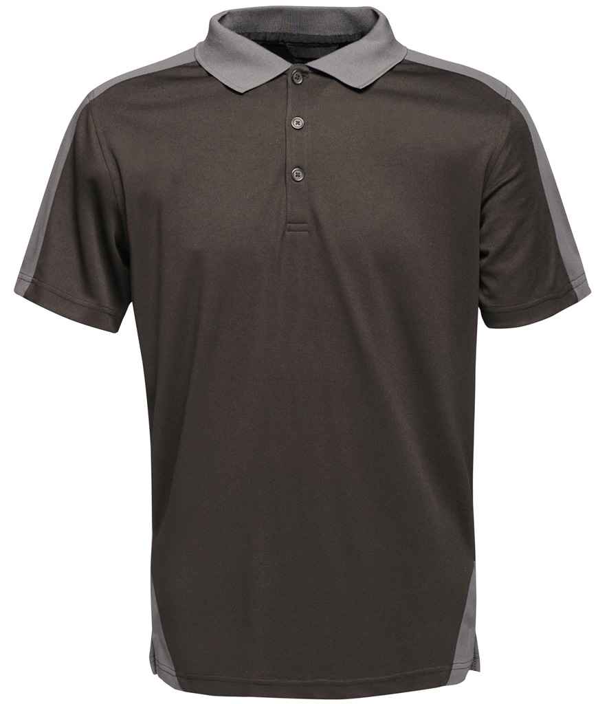Regatta Contrast Quick Wicking Piqué Polo Shirt Black/Seal Grey