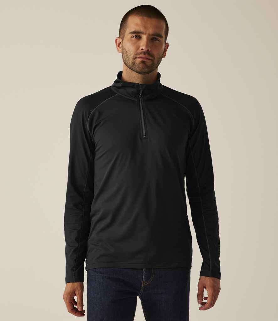 Regatta Core Stretch Half Zip Midlayer Top | Black - Regatta Professional Sweatshirt - Lancashire Teamwear