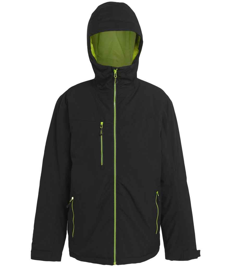 Regatta Navigate Waterproof Insulated Jacket Black/Lime Green