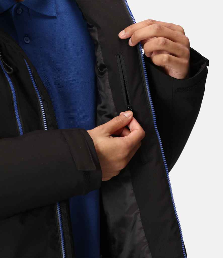 Regatta Navigate Waterproof Insulated Jacket | Black/New Royal Blue - Regatta Professional - Lancashire Teamwear