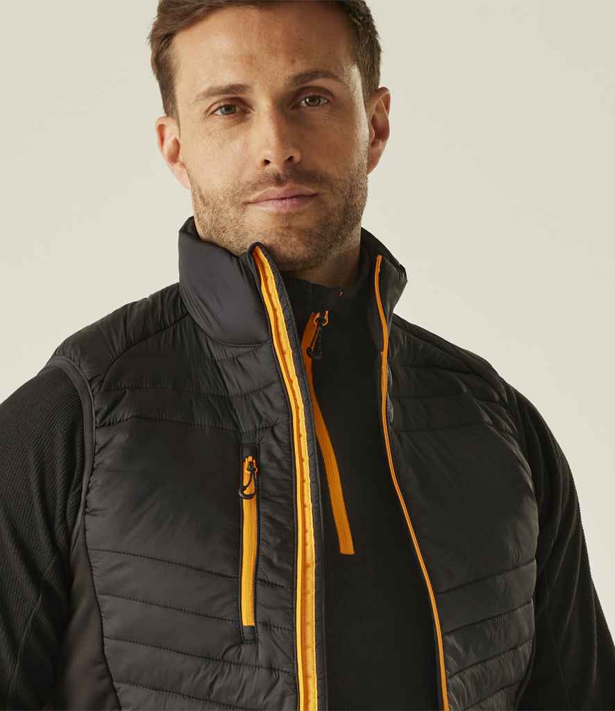 Regatta Navigate Hybrid Bodywarmer | Black/Orange Pop - Regatta Professional Gilet - Lancashire Teamwear