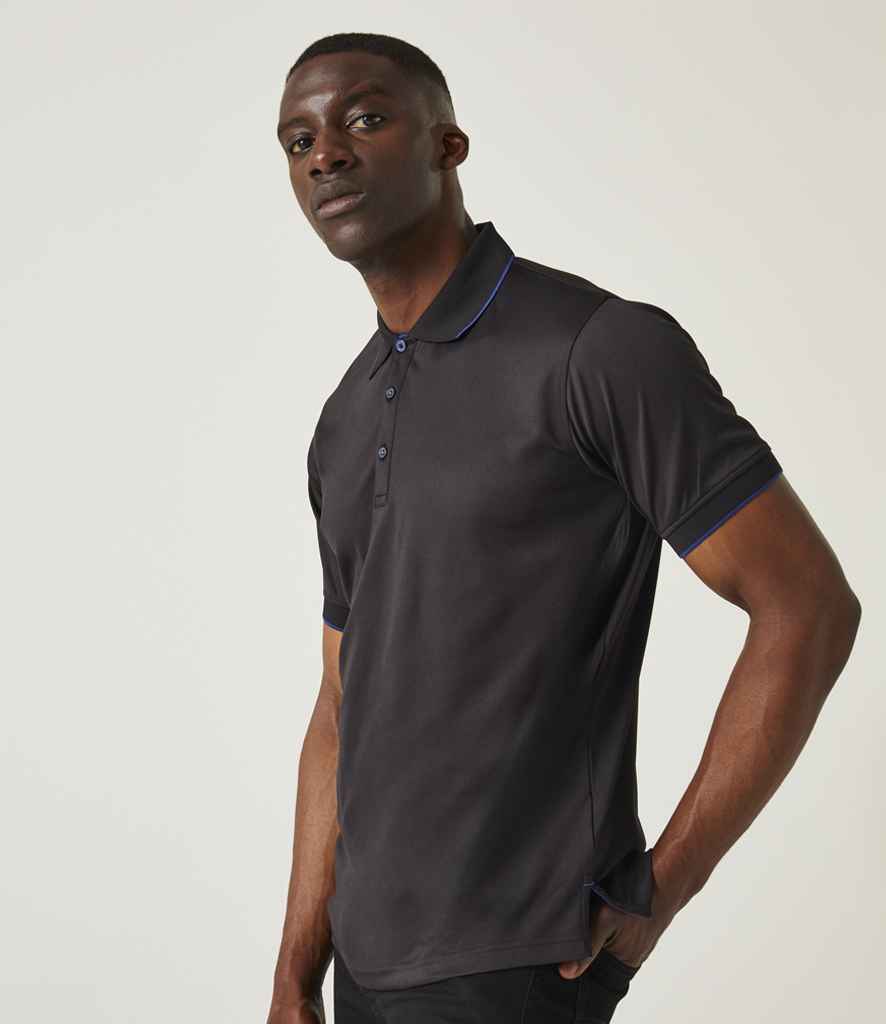 Regatta Navigate Polo Shirt | Black/New Royal Blue - Regatta Professional - Lancashire Teamwear