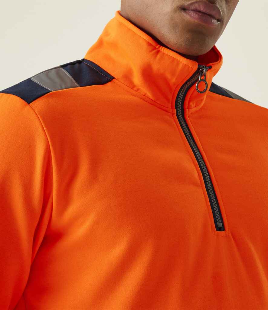 Regatta High Visibility Pro 1/4 Zip Sweatshirt | Orange/Navy - Lancashire Teamwear
